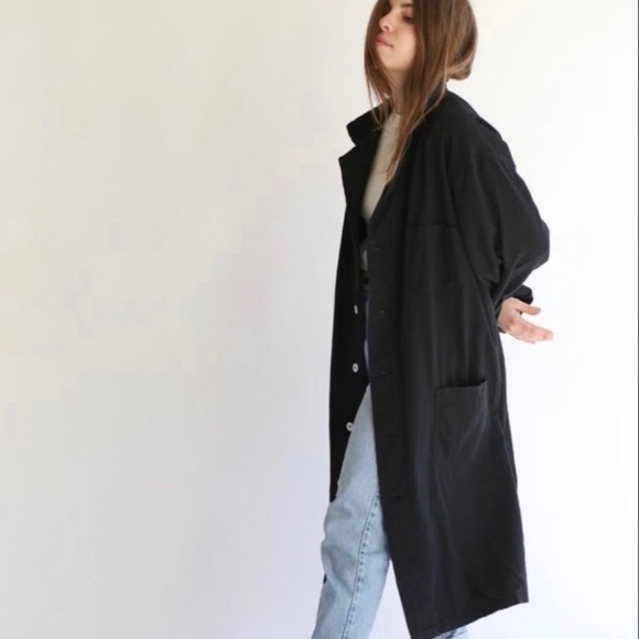 NWOT Urban Renewal Black Vintage Linen Shop Coat - Picture 1 of 4